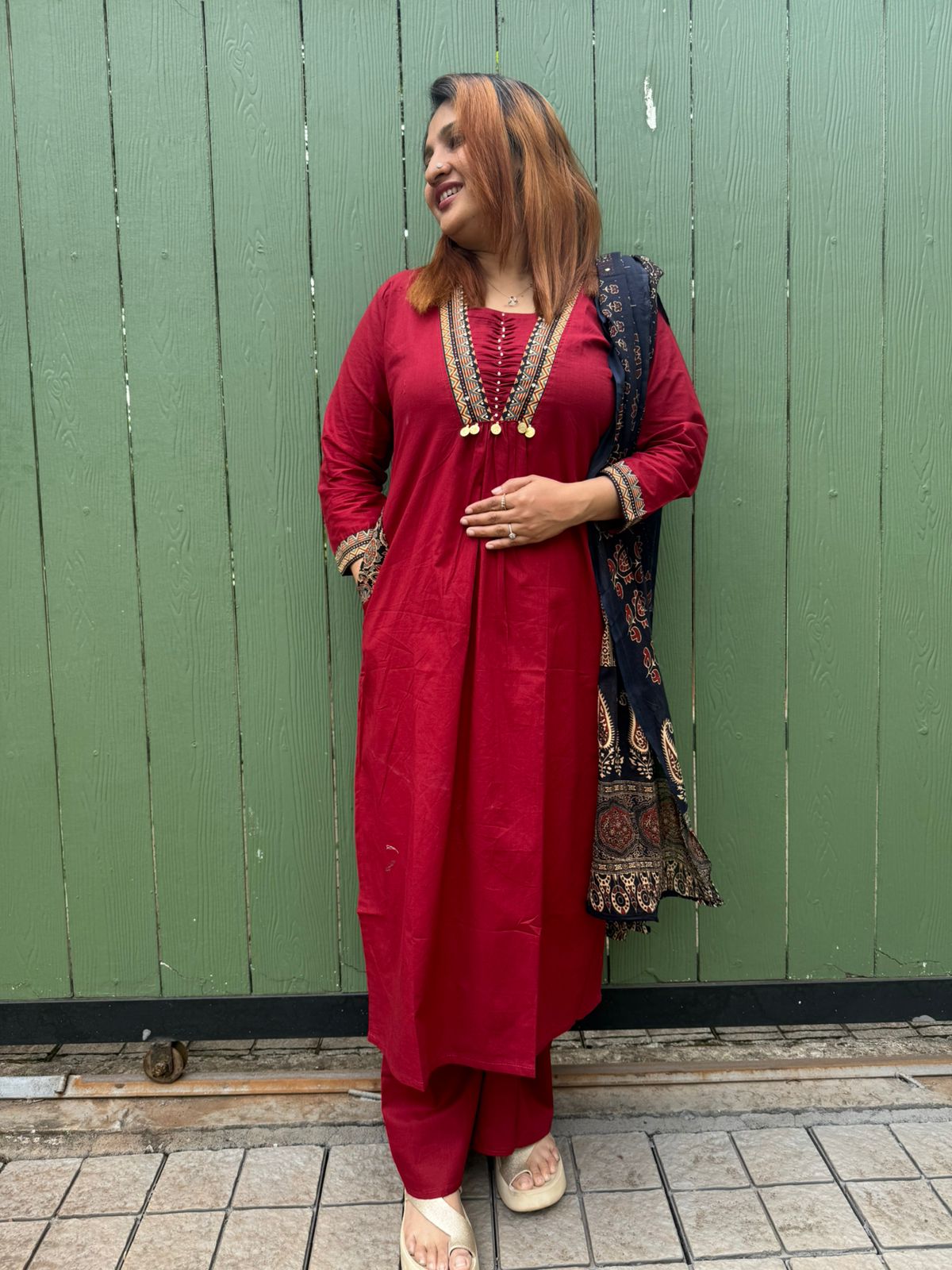 DEEP MAROON COTTON FULL SALWAR SET - 30515