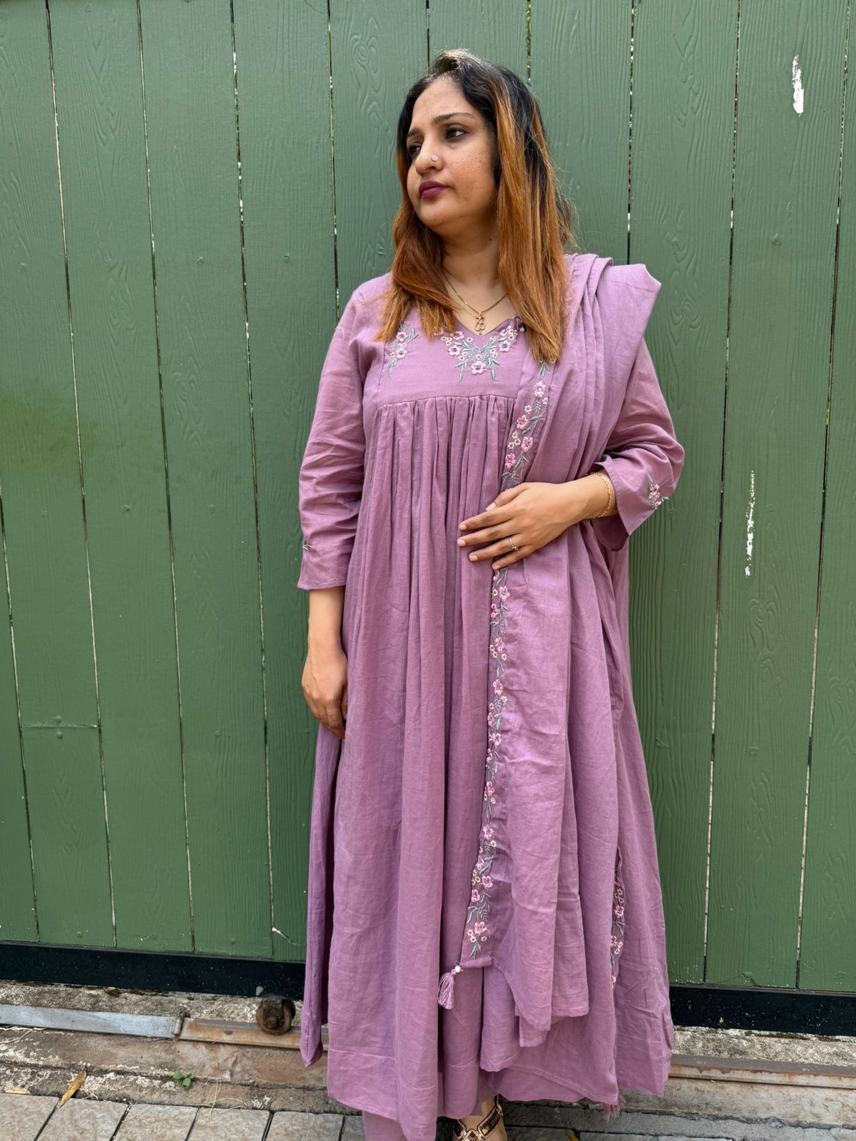 DUSTY MAUVE FULL SALWAR SET - 30661