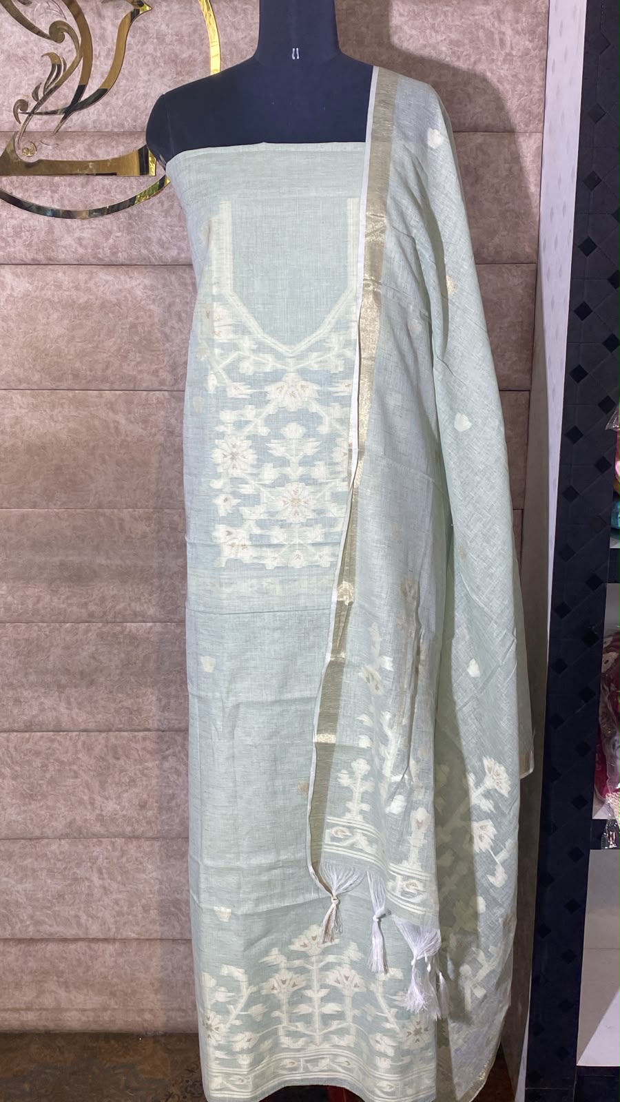 PASTEL GREEN FULL SALWAR MATERIAL - 30708