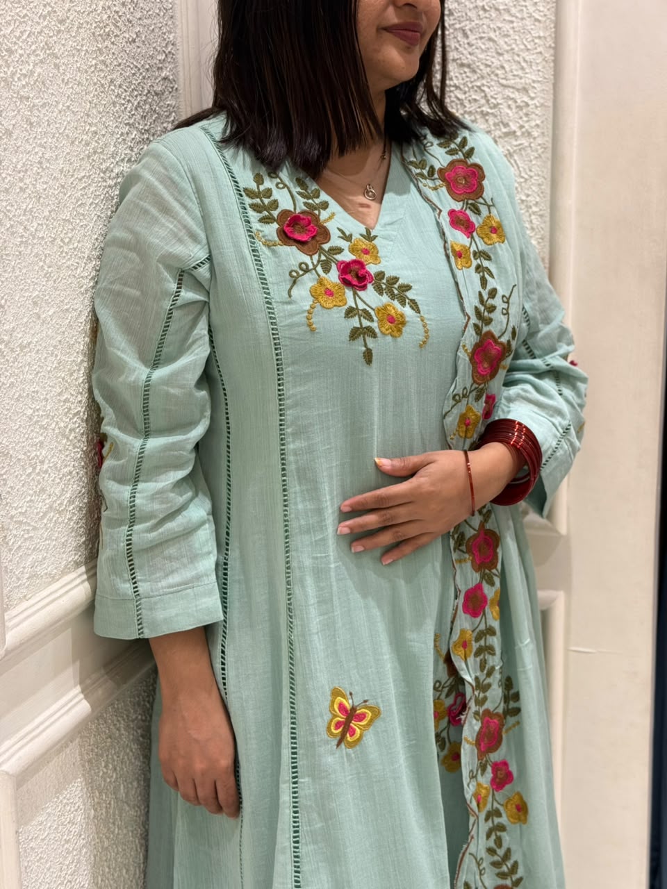 LIGHT MINT GREEN COLOUR CRUSH MULCOTTON SALWAR SET -52526