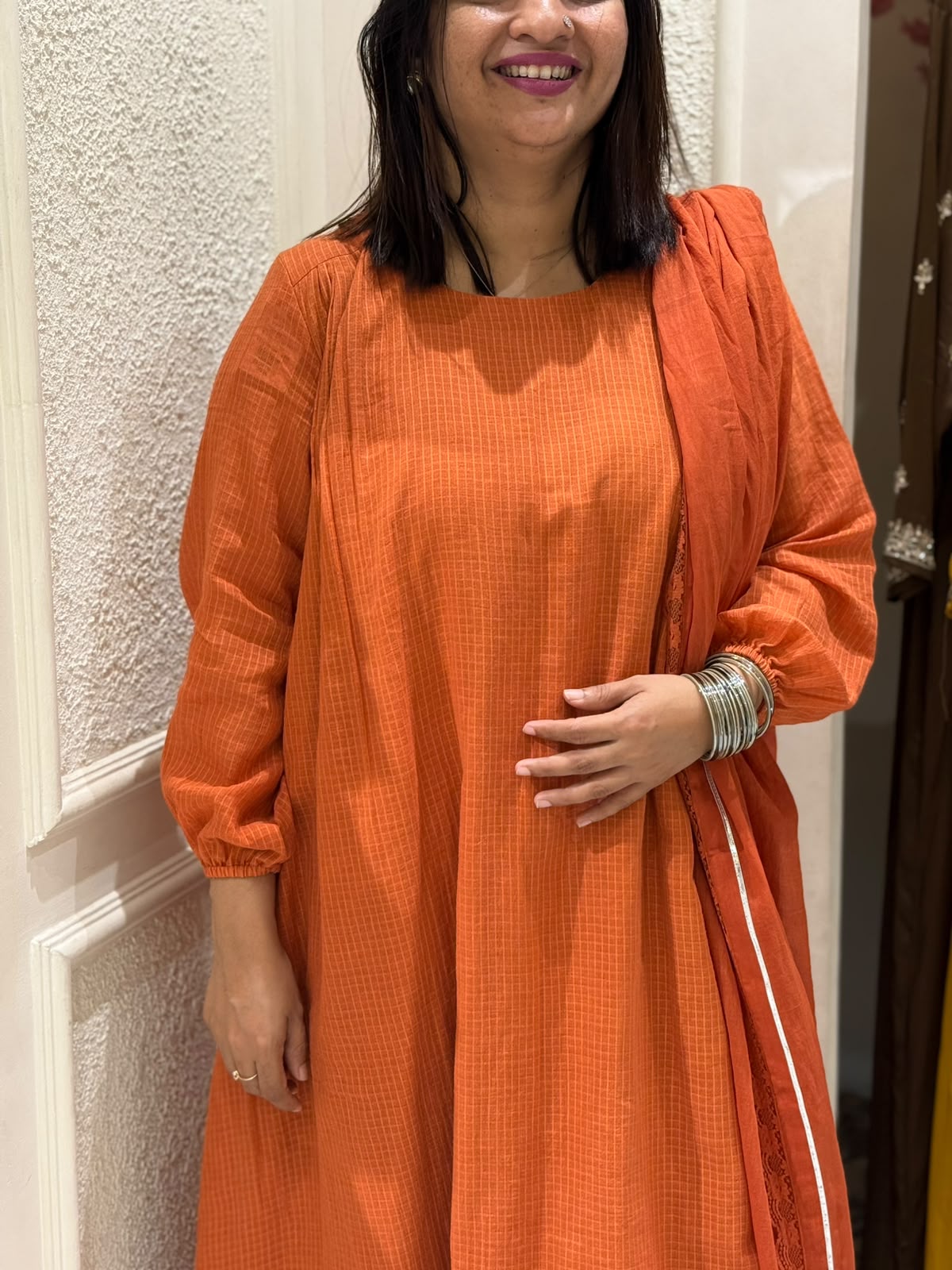 ORANGE COTTA FULL SET SALWAR -52647