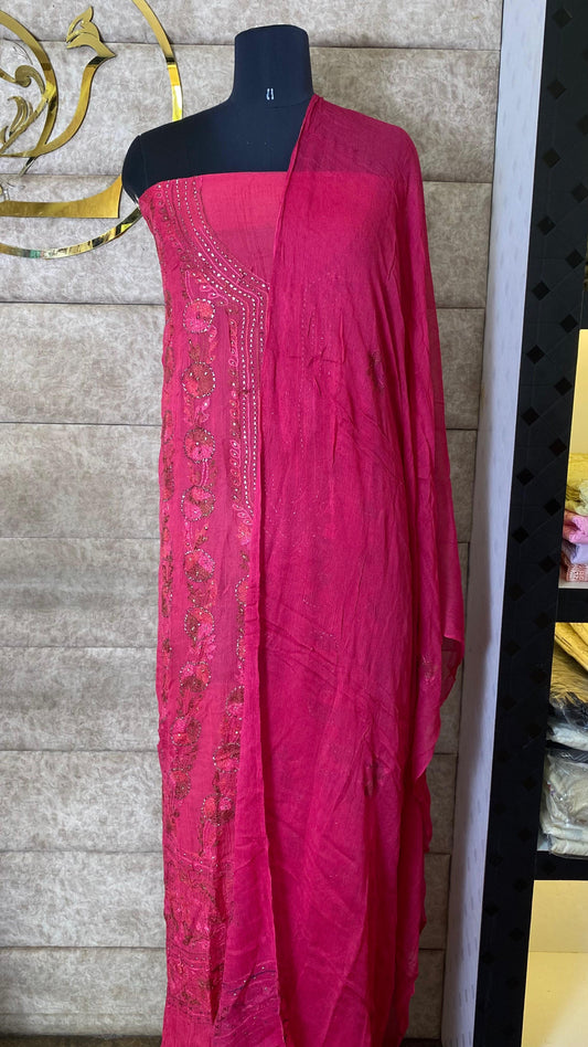 RANI PINK KARACHI SALWAR MATERIAL - 30620 (WITHOUT BOTTOM)