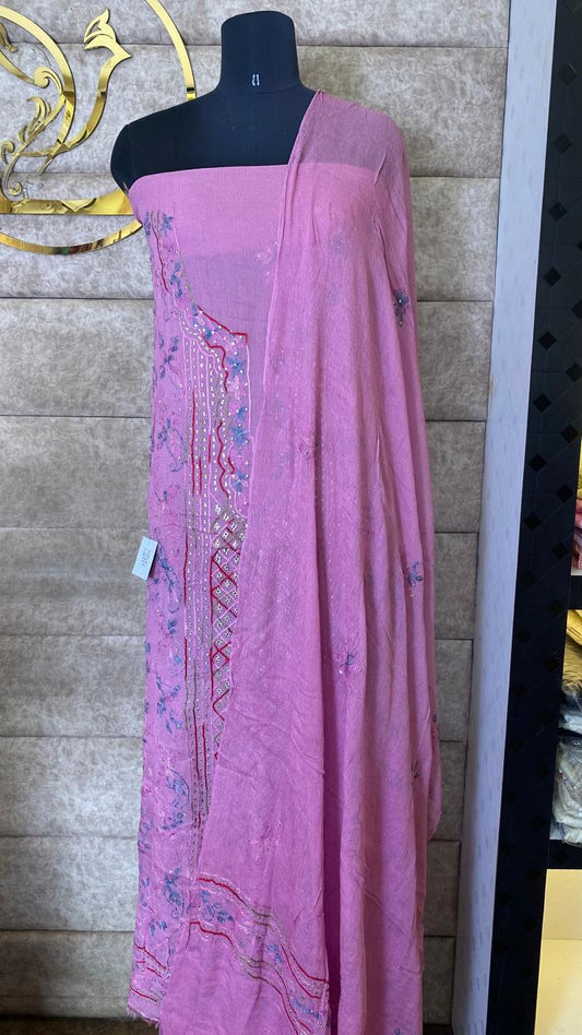 LAVENDER KARACHI SALWAR MATERIAL - 30620 (WITHOUT BOTTOM)