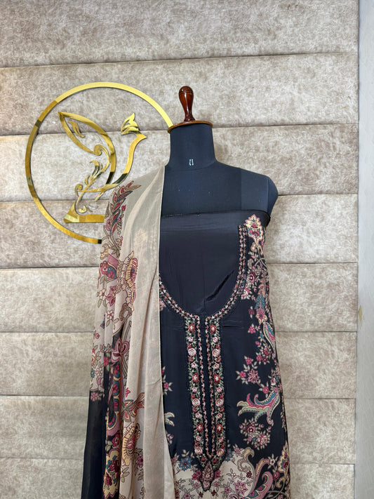 SEMI CRAPE SALWAR MATERIAL-30499