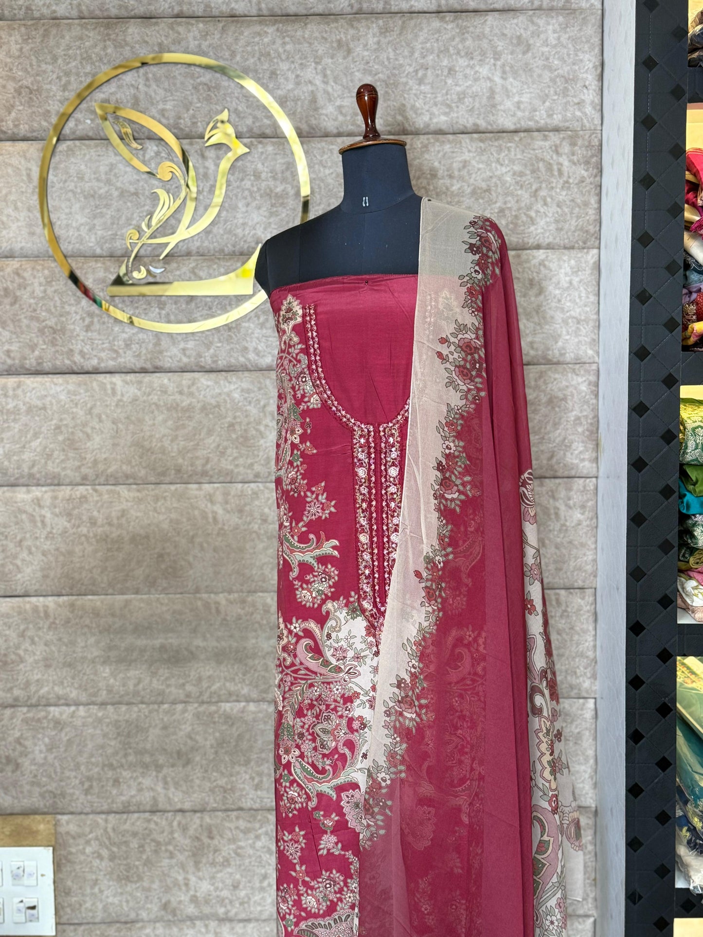 SEMI CRAPE SALWAR MATERIAL-30499