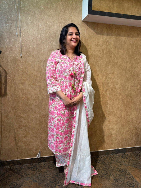 PINK FLOWRAL SALWAR SUIT