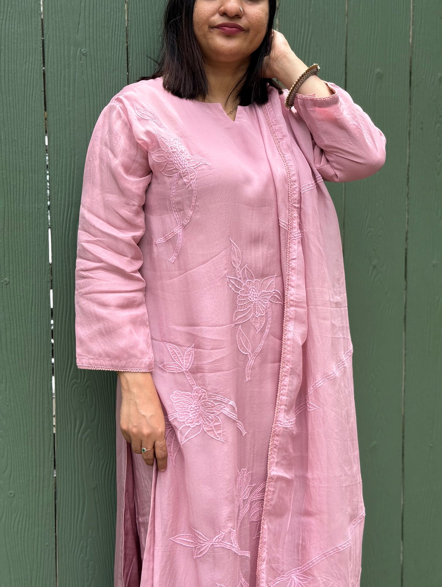 DUSTY PINK COLOUR VISCOS ORGANSA SALWAR SUIT - 30742