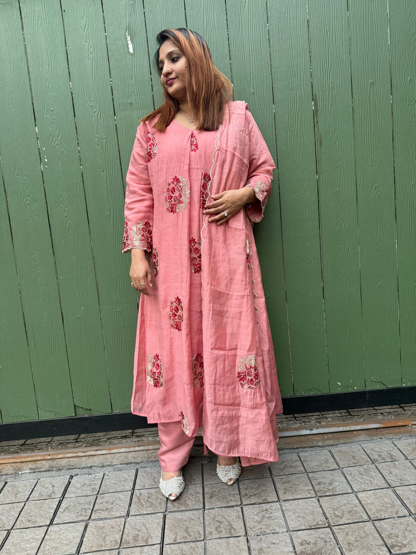 PEACH FULL SET SALWAR- 30490