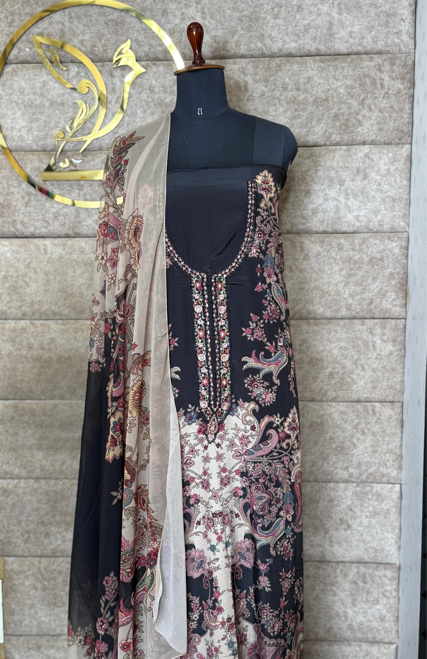 SEMI CRAPE SALWAR MATERIAL-30499