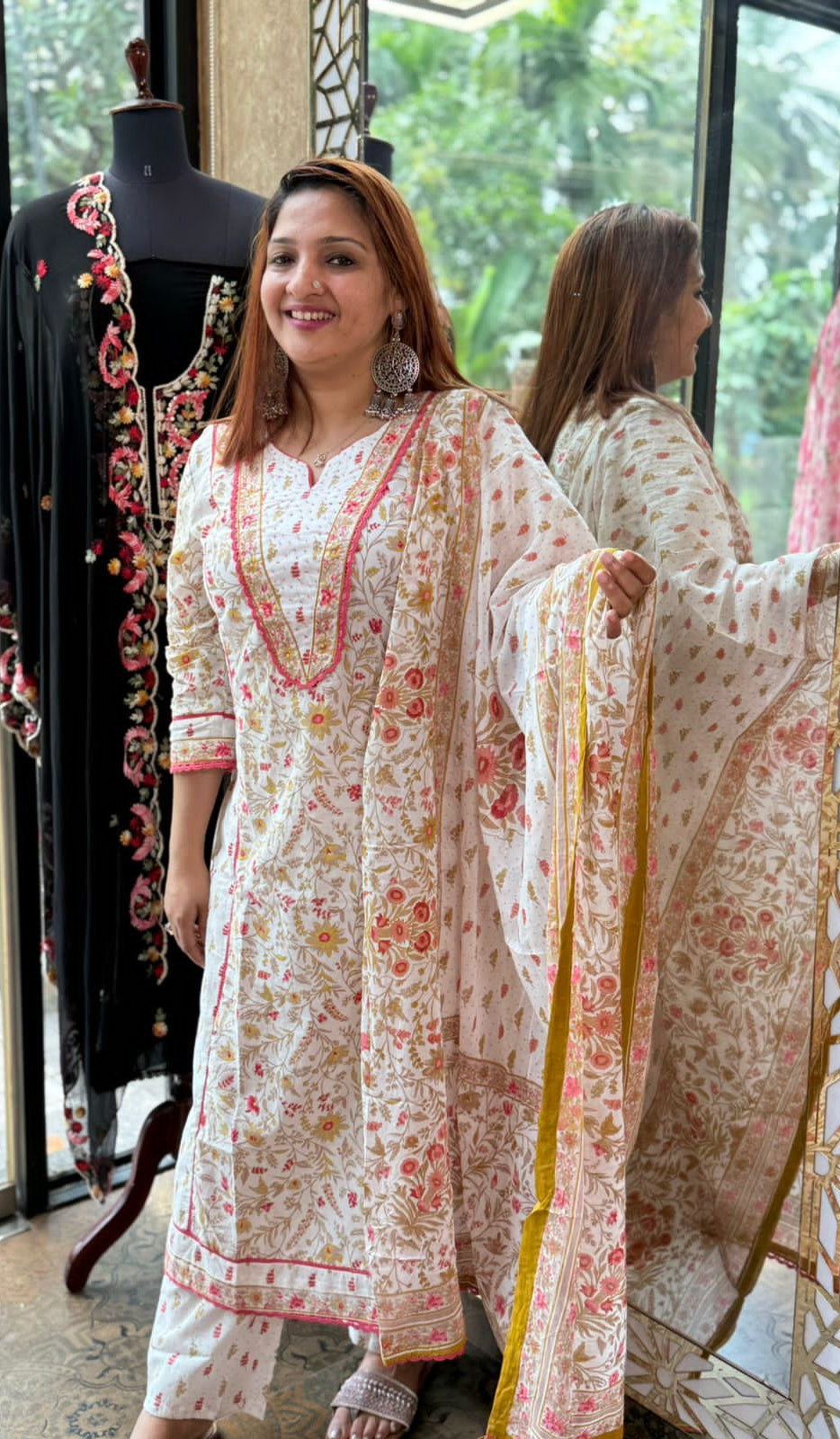 WHITE COTTON SALWAR SUIT SET - 30372