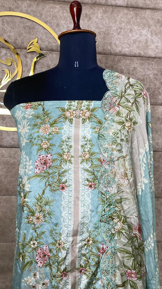 MUSLIN PASTEL BLUE FULL SALWAR MATERIAL - 30502