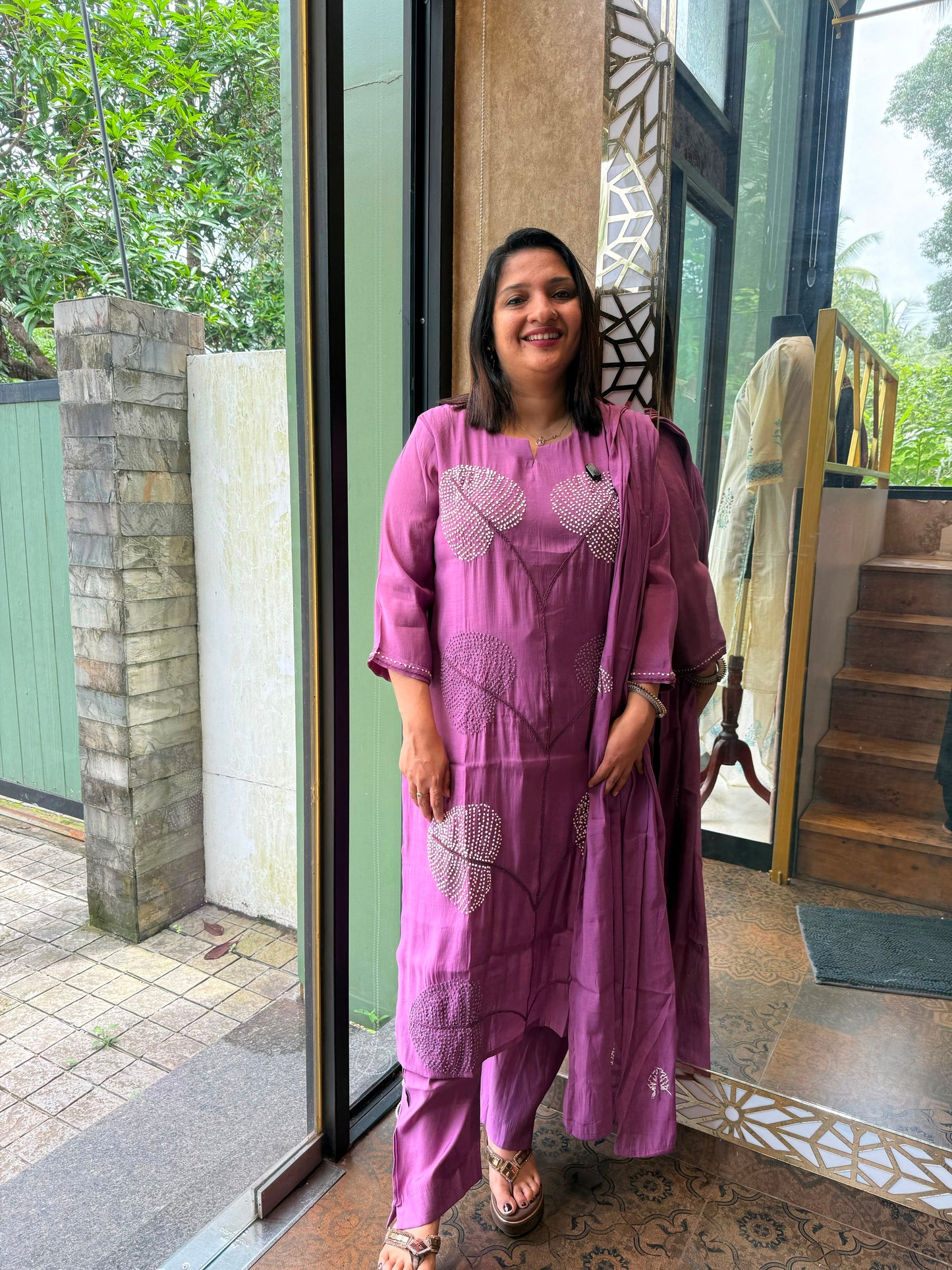 VIOLET CHANDERI SALWAR SUIT - 30740