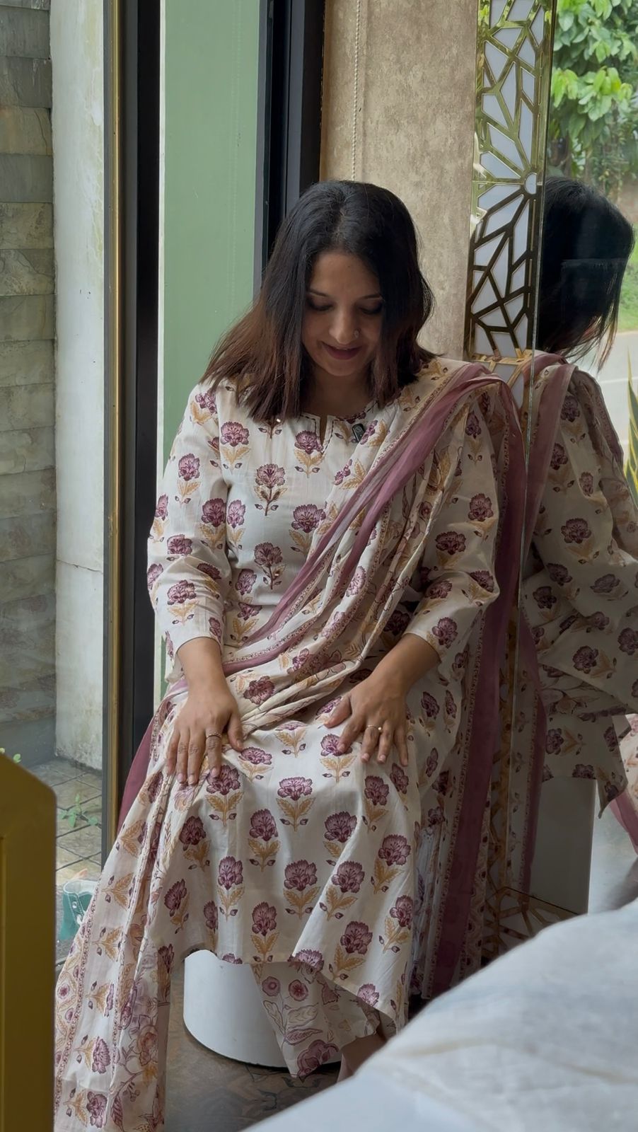OFF WHITE FLORAL SALWAR SUIT-30750