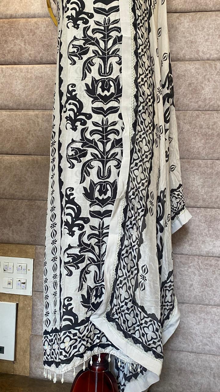 MUSLIN WHITE SALWAR FULL SET-30503