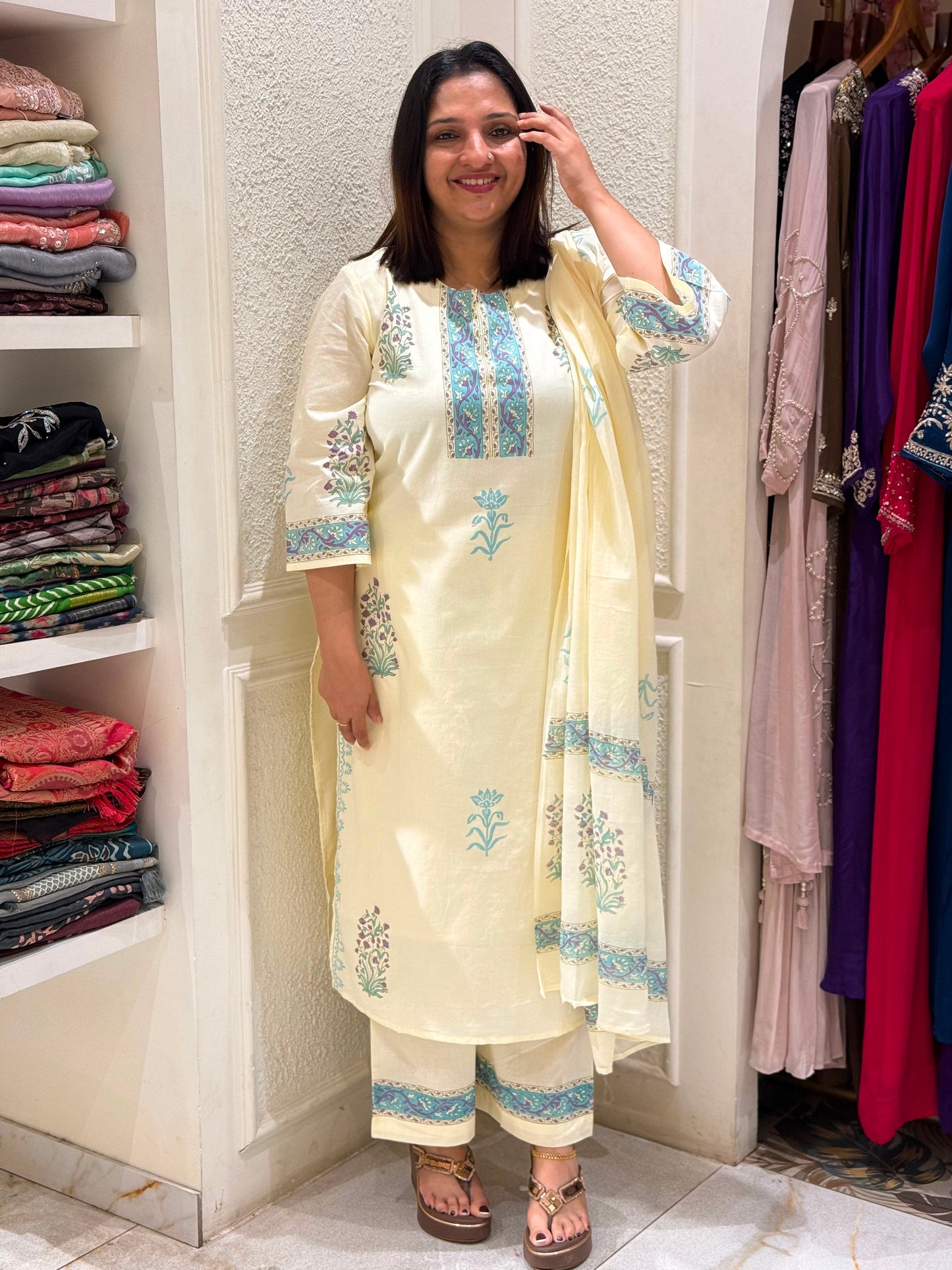 OFF-WHITE SALWAR SUIT -30754